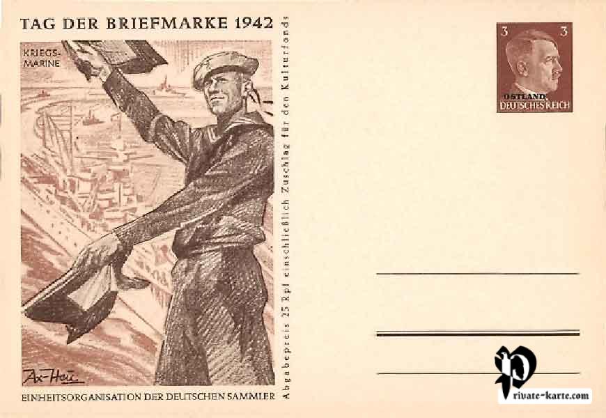 Soldat de la KriegsMarine bougeant ses drapeaux de marine navire de guerre en arriére plan illustration Axster Heudtlass