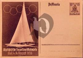 Recto carte postale voilié à Kiel	