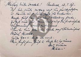 Verso carte postale lettre écrit allemande