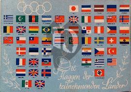 Recto carte postale drapeau participant des Jeux  Olympiques d'été de Berlin 1936