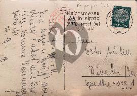 Verso carte postale lettre allemande JO 1936