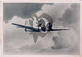 Recto carte postale Luftwaffe Avion de chasse Allemand Focke-Wulf Fw 190 en vol