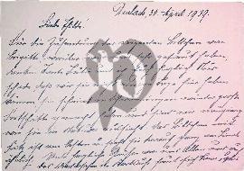 Verso carte postale ancienne écrit en Allemand 30 avril 1939