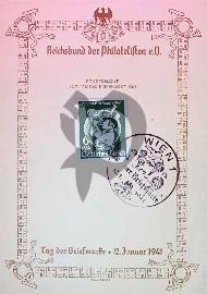Recto carte postale ancienne	KDF collectionneurs publicité d'un timbre Tag der Briefmarke 1941 et tampon de Wien kdf