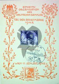 Recto carte postale ancienne	Promotion journée du timbre Timbre Tag der briefmarke 1942 Deutches Reich