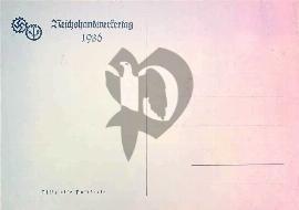 Verso carte postale vierge insciption Reichshandwerkertag insigne du DAF 3 Reich 1936