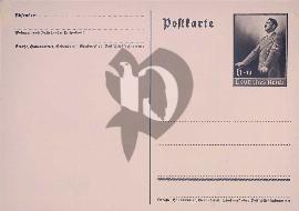 Verso carte postale vierge timbre pré-imprimé d'Hitler 1939