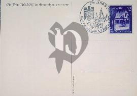 Verso carte postale vierge Tampon Krakau avec aigle et église de cracovie ainsi qu'un timbre violet generalgouvernement 12 1941