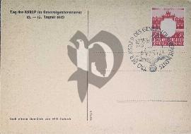 Verso carte postale ancienne vierge non utilisé avec tampon et timbre tag der nsdap krakau genralgouvernement