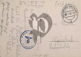 Verso carte postale ancienne utlisé, feldpost Allemagne NSDAP