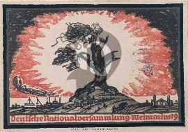 recto carte postale ancienne	Arbre de vie de l'Assemblée nationale Allemande 1919