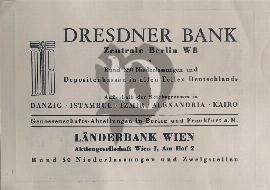 verso carte postale ancienne publicité pour la Dresdner Bank Berlin