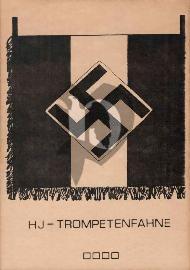 recto carte postale ancienne	drapeau de trompette de la jeunnesse Hitlérienne 