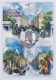 Recto CPA Dessin de Berlin avant en 1933 et aprés en 1945 totalement détruit par les bombardements 