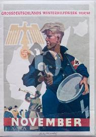 Recto carte postale HitlerJugend tambour Novembre