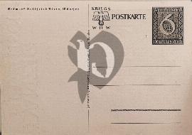 Verso carte postale vierge timbre pré imprimé Winterhilfswerk Deutsche Reich 6+4 et logo Kriegs WHW