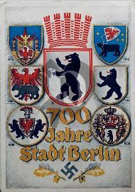 Recto carte postale ancienne	armoirie de Berlin fête des 700 ans de Berlin