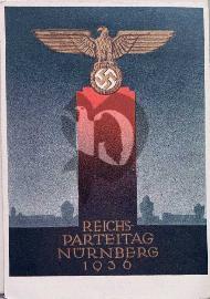 Recto carte postale aigle croix gammée Reichparteitag Nuremberg 1936