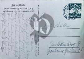 Verso carte postale Reichparteitag 1935 NSDAP Heil Hitler
