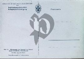 Verso carte postale vierge Calendrier mural des victimes de guerre