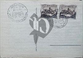 Verso carte postale vierge ancienne timbres WHW Winterhilfswerk et tampon Wurburg