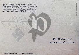Verso carte postale ancienne vierge logo du NSFliegerKorps 