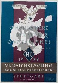Recto carte postale ancienne	aigle Allemand NSDAP Stuttgart  1938