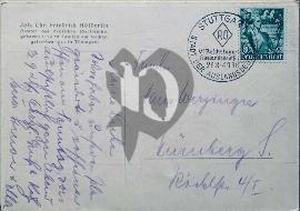 Verso carte postale ancienne vierge Stuttgart  1938 Allemagne NSDAP