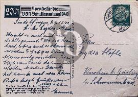 Verso carte postale ancienne utilisé, CPA VDA Schulsammlung  Reichsfuhrer Heinrich Himmler, timbre vert Hinderburg, 3 Reich NSDAP Pologne 1940