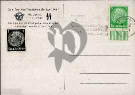 Verso carte postale ancienne timbre Deutsches Reich Hinderburg 5 & 1 tampon de ville Salzburg 