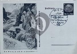 Recto carte postale ancienne Soldat de la Marine NARVIK avec la décoration Narvik tampon tag der briefmarke 1941