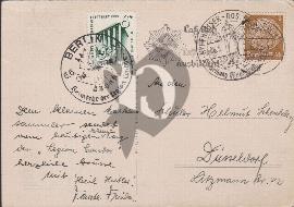 Verso carte postale ancienne destination Dusseldorf surchargée en tampon légion condor, Hinderbourg, Luftschutz 