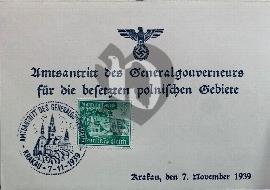 Recto carte postale ancienne tampon Krakau 1939