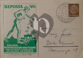 Recto carte postale ancienne Beposta Berlin exposition du timbres 1935 