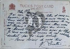 Verso carte postale ancienne écrit en Français