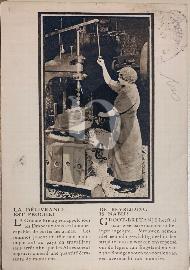 Recto carte postale ancienne	femmes au travail sur une machine à l'usine pour l'effort de guerre avec un message de recrutement de la Grande-Bretagne 1918