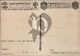 Verso carte postale ancienne vierge inscription Partito Nazionale Fascista 1942