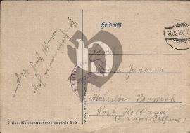verso carte postale ancienne feldpost tampon et inscrit MarinePropagandaKompagnie