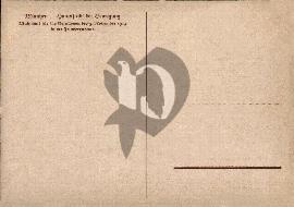 Verso carte postale ancienne vierge avec inscription en Allemand Munich Mémorial de Munich aux morts du 9 novembre 1923