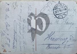 verso carte postale ancienne écrite en allemand origine de Berlin envoyé à Strassbourg 1915