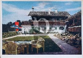 recto carte postale ancienne vu sur la maison de campagne d'Hitler Berchtesgaden (Obersalzberg) 