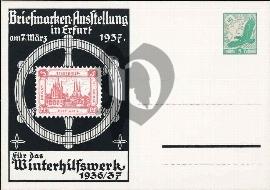 recto carte postale ancienne Timbre Erfurt 1937 Winterhilfswerk