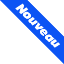 badge bleu nouveauté