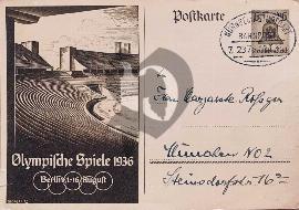 Recto carte postale Stade olympique de Berlin 1936