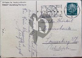 Verso carte postale Tampon Thüringen Weimar 1926-36 timbre Hinderbourg
